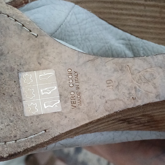 🔥🔥🔥Zero + Maria Cornejo suede powder grey peeptoe wooden wedge 10 - Picture 8 of 14